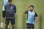 Ravi Shastri presiding over India's nets session at the MCG